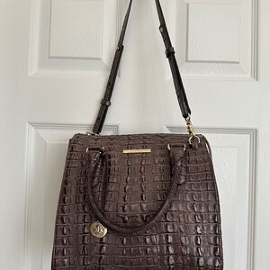 Brahmin Dillards exclusive purple grey satchel